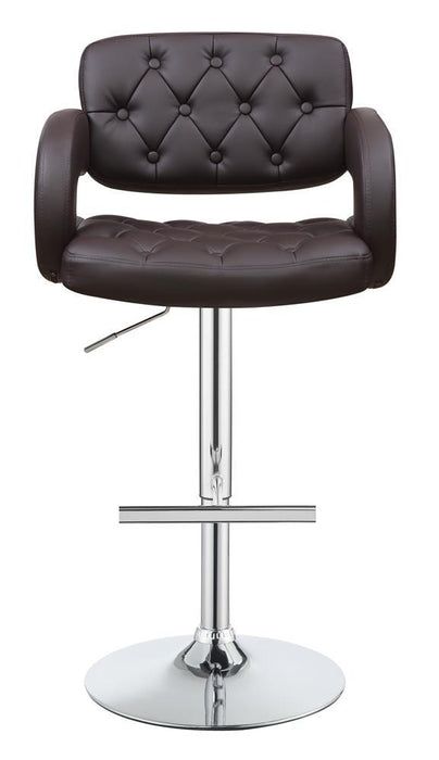 Brandi Adjustable Bar Stool Chrome and Brown - Orbit Furniture (Richmond,BC)