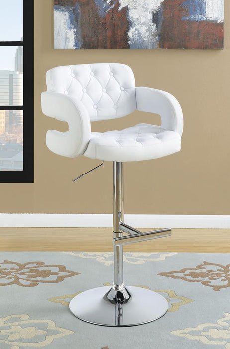 Brandi Adjustable Bar Stool Chrome and White - Orbit Furniture (Richmond,BC)