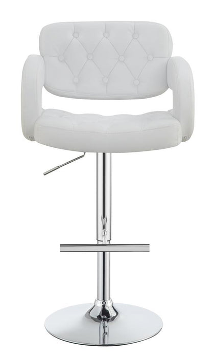 Brandi Adjustable Bar Stool Chrome and White - Orbit Furniture (Richmond,BC)