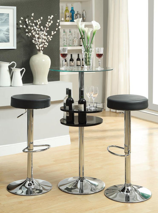 Ramses 29" Adjustable Bar Stool Chrome and Black - Orbit Furniture (Richmond,BC)
