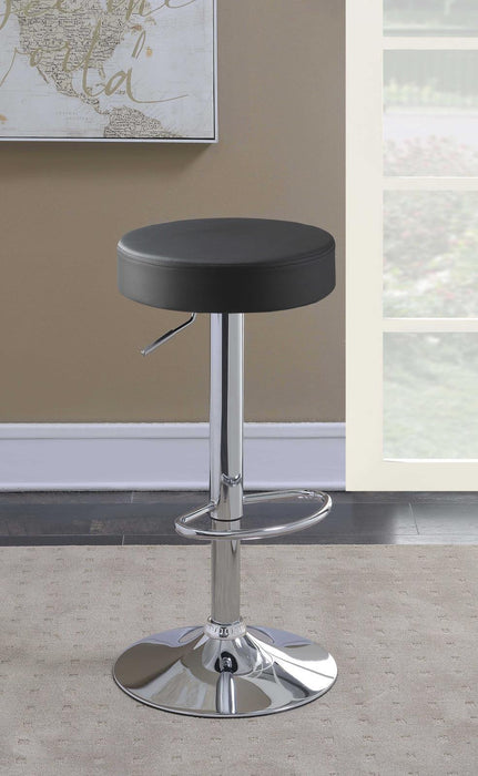 Ramses 29" Adjustable Bar Stool Chrome and Black - Orbit Furniture (Richmond,BC)