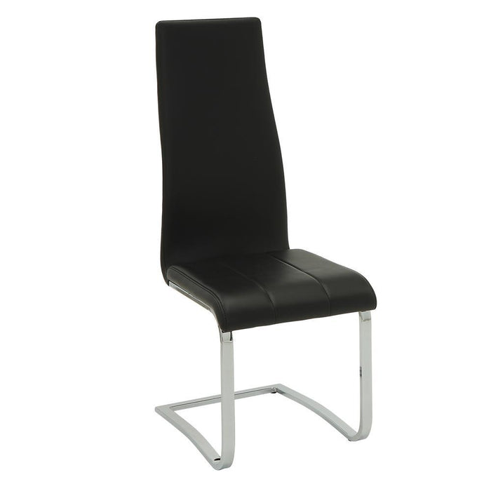 Montclair High Back Dining Chairs Black and Chrome (Set of 4) - Orbit Furniture (Richmond,BC)