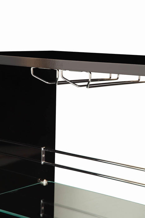 Adolfo 3-tier Bar Table Glossy Black and Clear - Orbit Furniture (Richmond,BC)