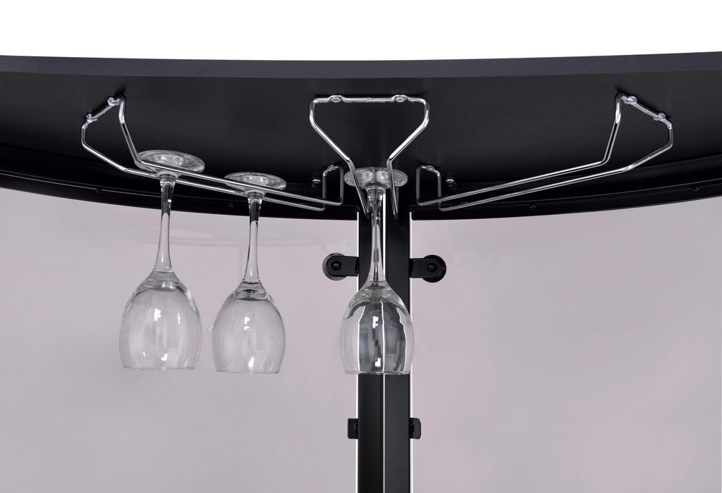 Amarillo 2-tier Bar Unit Black and Chrome - Orbit Furniture (Richmond,BC)