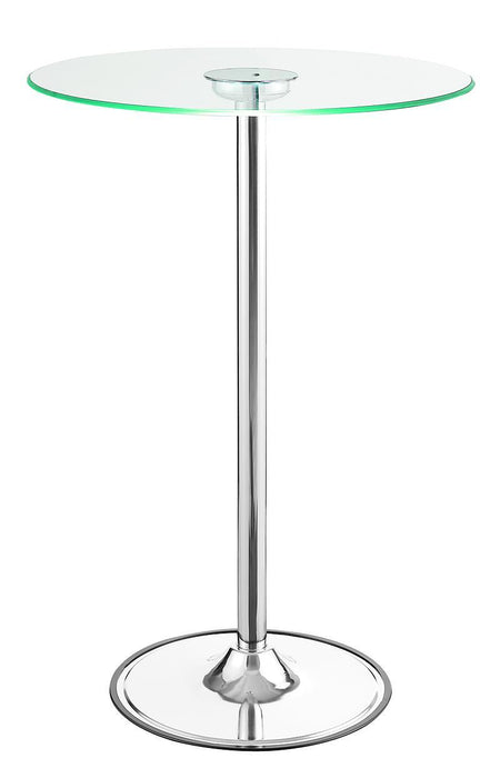 Thea LED Bar Table Chrome and Clear - Orbit Furniture (Richmond,BC)