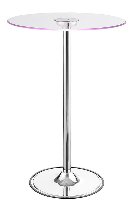 Thea LED Bar Table Chrome and Clear - Orbit Furniture (Richmond,BC)