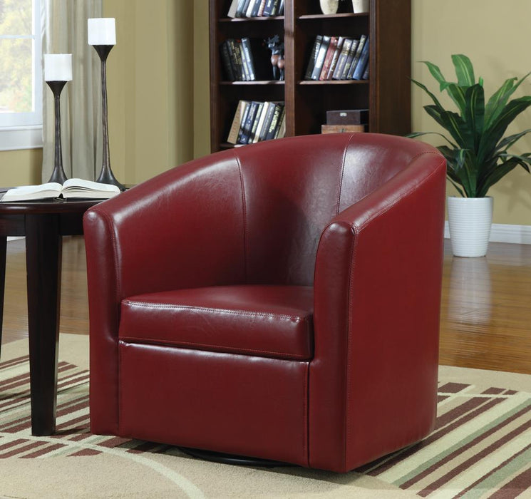 Turner Upholstery Sloped Arm Accent Swivel Chair Red - Orbit Furniture (Richmond,BC)