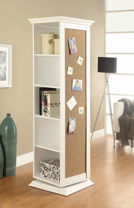 Robinsons Swivel Accent Cabinet with Cork Board White - Orbit Furniture (Richmond,BC)