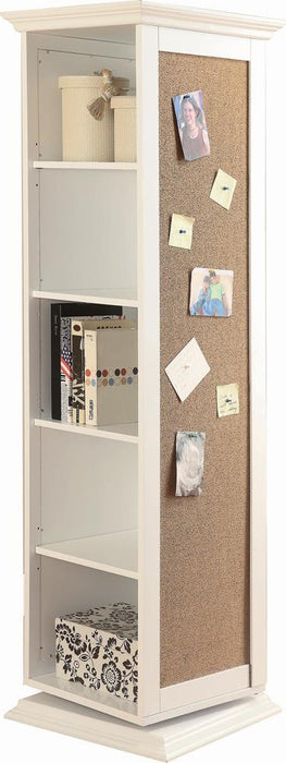 Robinsons Swivel Accent Cabinet with Cork Board White - Orbit Furniture (Richmond,BC)