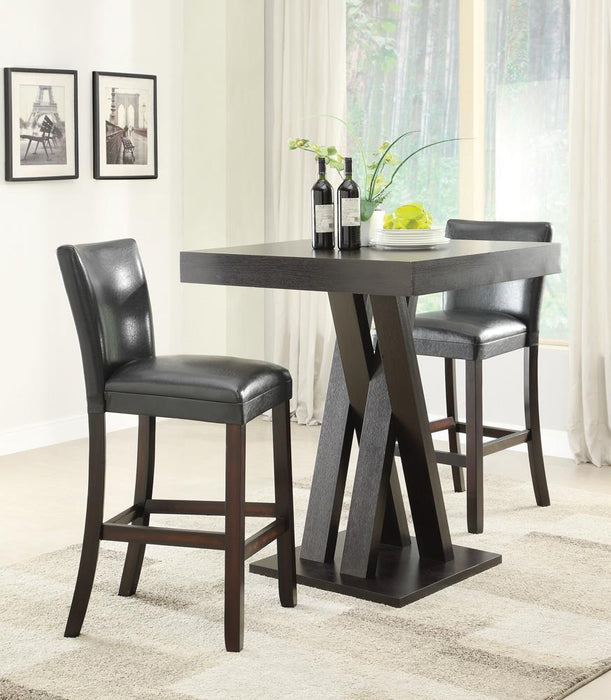 Freda Double X-shaped Base Square Bar Table Cappuccino - Orbit Furniture (Richmond,BC)
