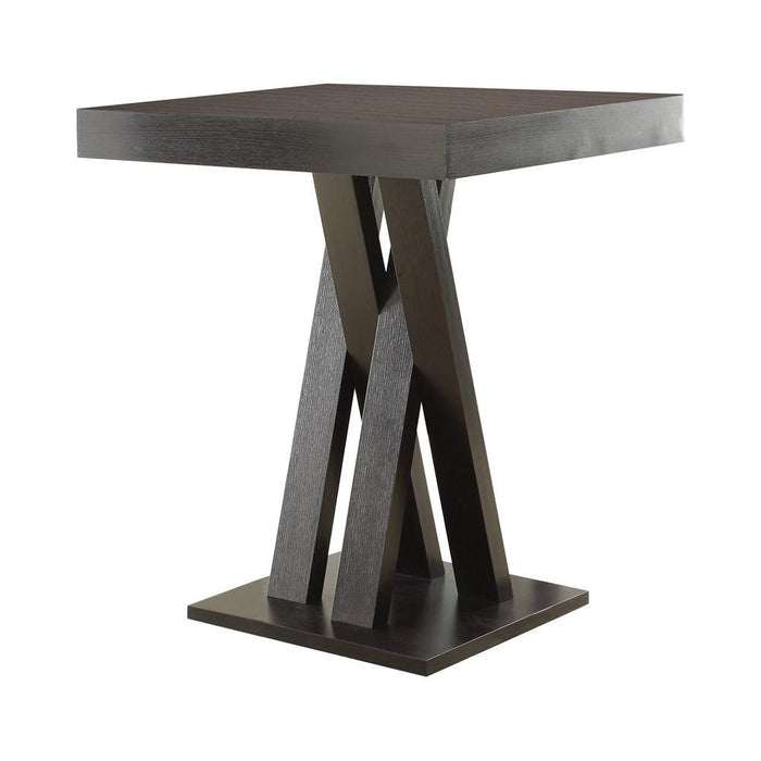 Freda Double X-shaped Base Square Bar Table Cappuccino - Orbit Furniture (Richmond,BC)