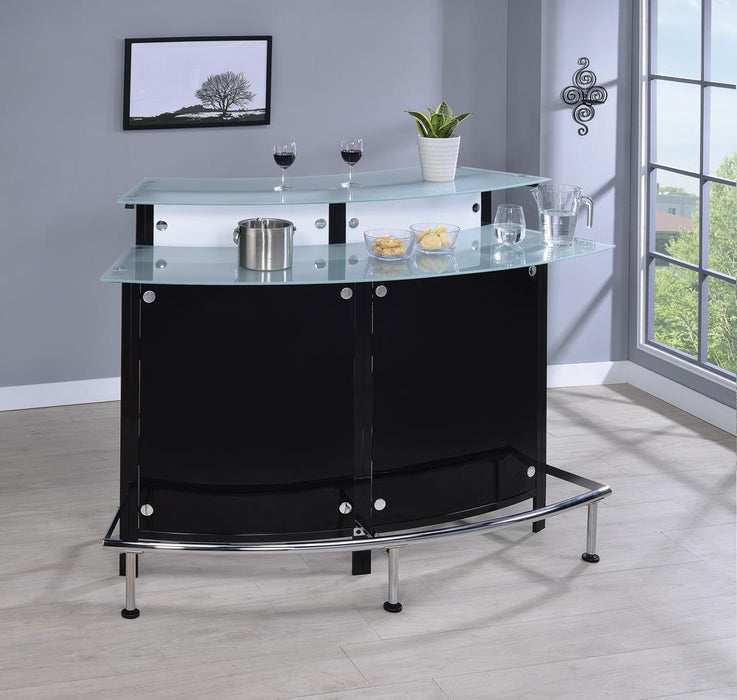 Keystone Glass Top Bar Unit Black - Orbit Furniture (Richmond,BC)