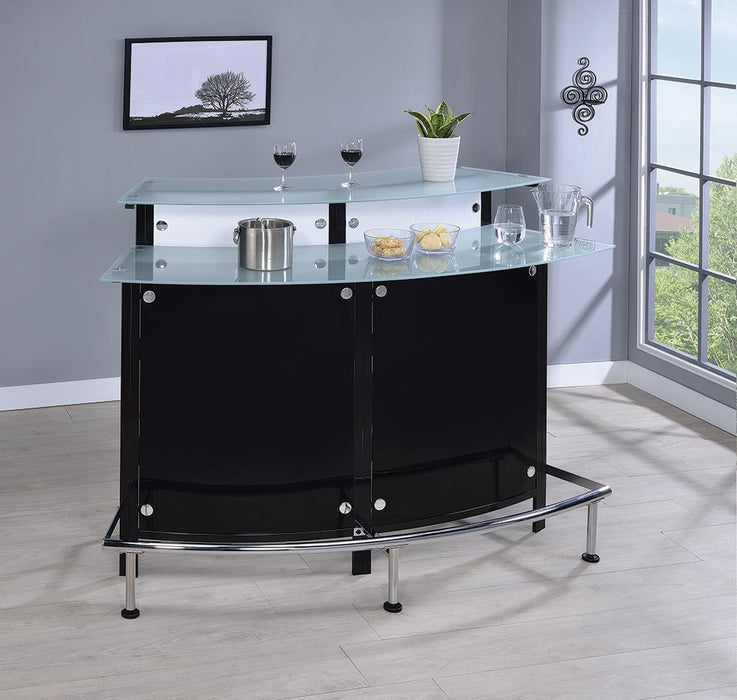 Keystone Glass Top Bar Unit Black - Orbit Furniture (Richmond,BC)
