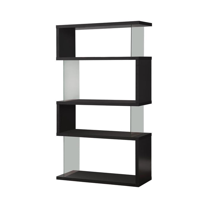 Emelle 4-tier Bookcase Black and Clear - Orbit Furniture (Richmond,BC)