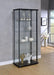 Delphinium 5-shelf Glass Curio Cabinet Black and Clear - Orbit Furniture (Richmond,BC)