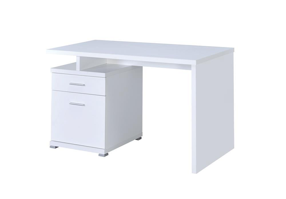 Irving 2-drawer Office Desk with Cabinet White - Orbit Furniture (Richmond,BC)