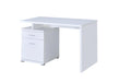 Irving 2-drawer Office Desk with Cabinet White - Orbit Furniture (Richmond,BC)