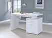 Irving 2-drawer Office Desk with Cabinet White - Orbit Furniture (Richmond,BC)