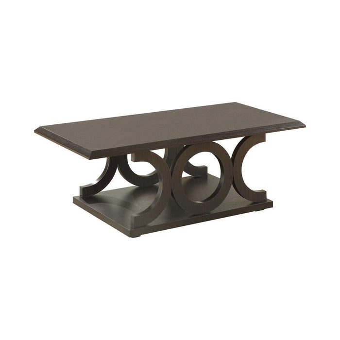 Shelly C-shaped Base Coffee Table Cappuccino - Orbit Furniture (Richmond,BC)