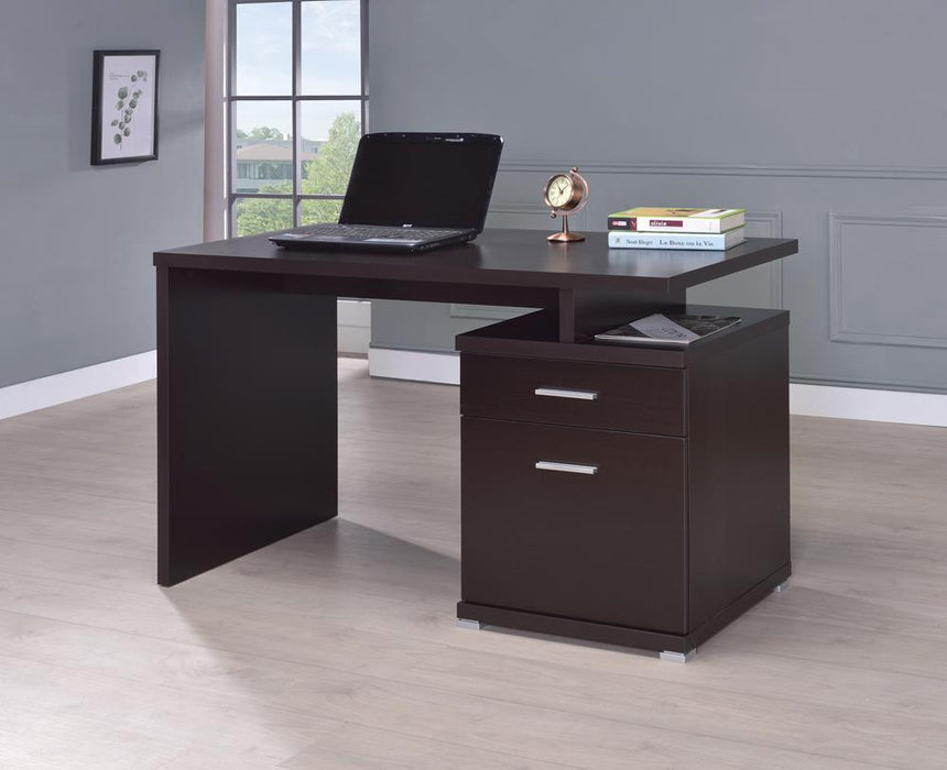 Irving 2-drawer Office Desk with Cabinet Cappuccino - Orbit Furniture (Richmond,BC)