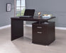 Irving 2-drawer Office Desk with Cabinet Cappuccino - Orbit Furniture (Richmond,BC)