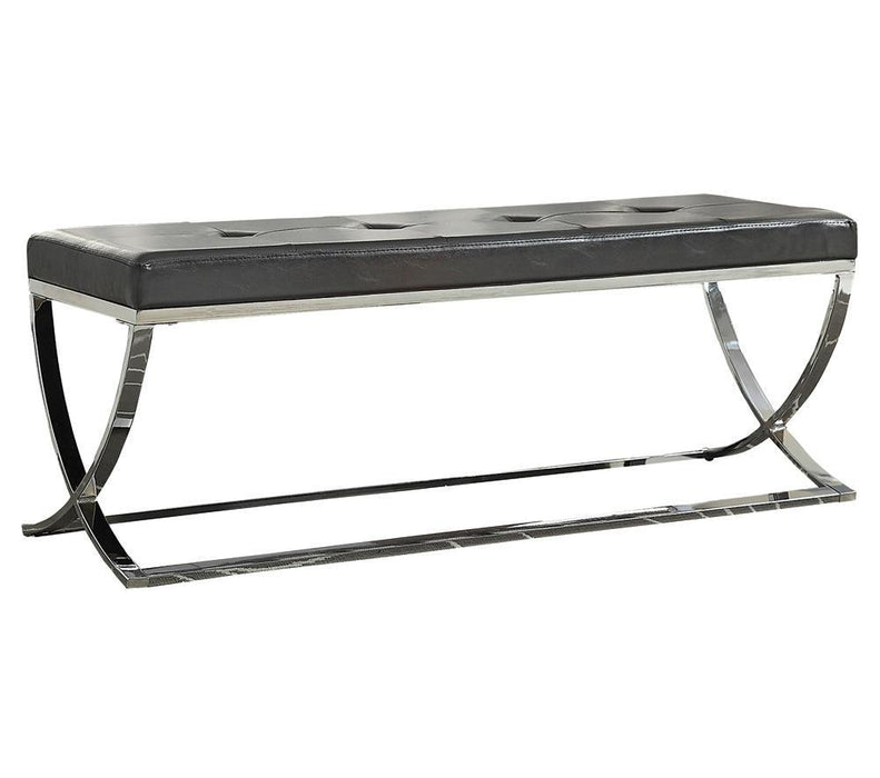 Walton Rectangle Upholstered Tufted Bench Black - Orbit Furniture (Richmond,BC)