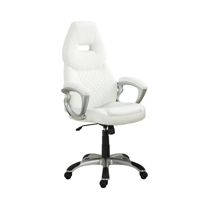 Bruce Adjustable Height Office Chair White and Silver - Orbit Furniture (Richmond,BC)