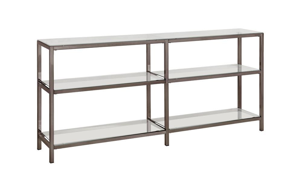 Kate 2-tier Bookcase Black Nickel - Orbit Furniture (Richmond,BC)
