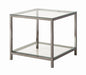 Trini End Table with Glass Shelf Black Nickel - Orbit Furniture (Richmond,BC)