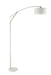 Moniz Adjustable Arched Arm Floor Lamp Chrome and White - Orbit Furniture (Richmond,BC)