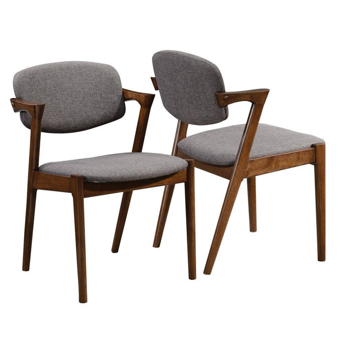 Malone Dining Side Chairs Grey and Dark Walnut (Set of 2) - Orbit Furniture (Richmond,BC)
