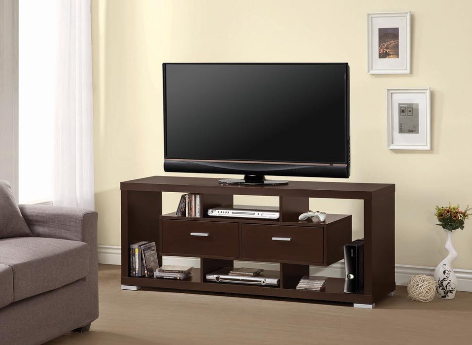 Casey 2-drawer Rectangular TV Console Cappuccino - Orbit Furniture (Richmond,BC)