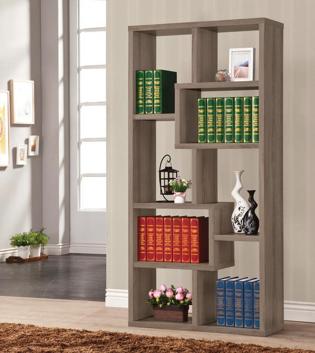 Theo 10-shelf Bookcase Weathered Grey - Orbit Furniture (Richmond,BC)