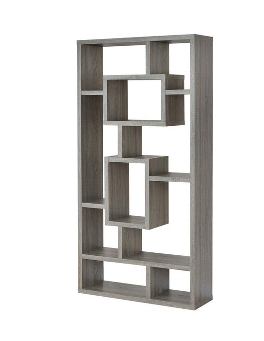 Howie 10-shelf Bookcase Weathered Grey - Orbit Furniture (Richmond,BC)