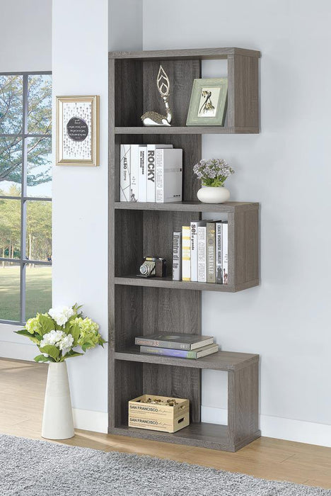 Joey 5-tier Bookcase Weathered Grey - Orbit Furniture (Richmond,BC)