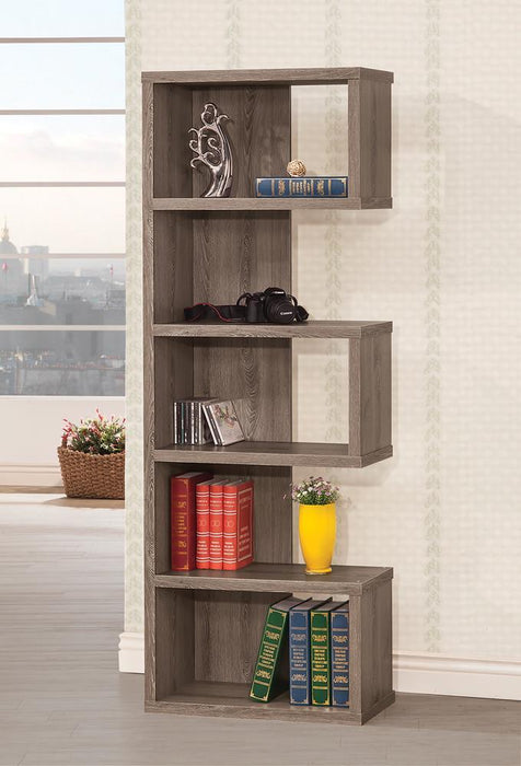 Joey 5-tier Bookcase Weathered Grey - Orbit Furniture (Richmond,BC)