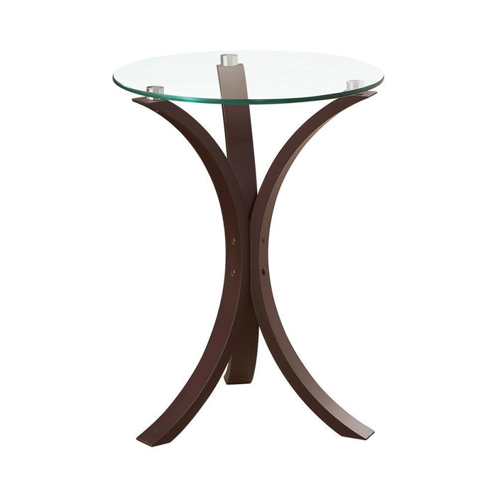 Edgar Round Accent Table Cappuccino - Orbit Furniture (Richmond,BC)