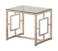 Merced Square Tempered Glass Top End Table Nickel - Orbit Furniture (Richmond,BC)