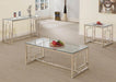 Merced Square Tempered Glass Top End Table Nickel - Orbit Furniture (Richmond,BC)