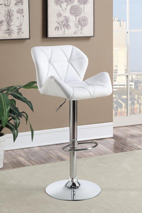 Berrington Adjustable Bar Stools Chrome and White (Set of 2) - Orbit Furniture (Richmond,BC)