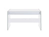 Dobrev 2-drawer Writing Desk Glossy White and Clear - Orbit Furniture (Richmond,BC)