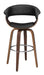 Zion Upholstered Swivel Bar Stool Walnut and Black - Orbit Furniture (Richmond,BC)