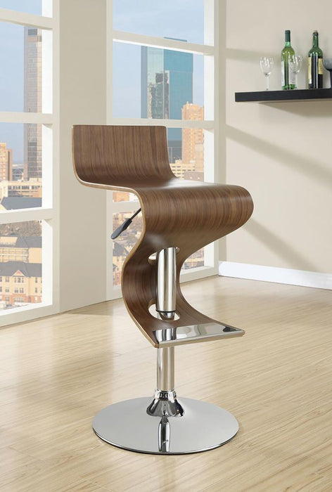 Covina Adjustable Bar Stool Walnut and Chrome - Orbit Furniture (Richmond,BC)