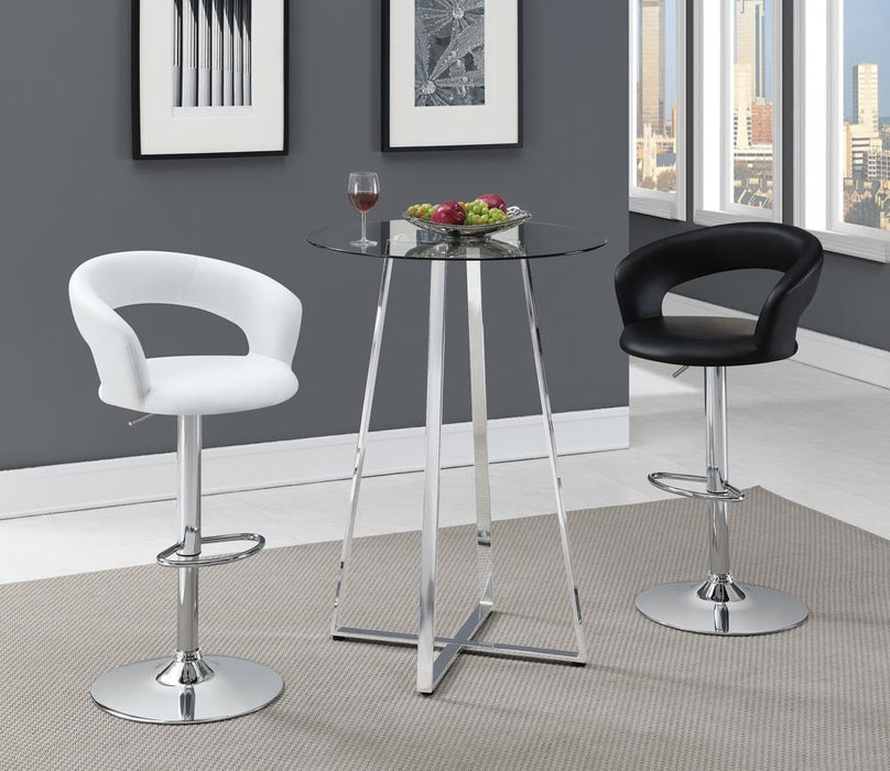 Zanella Glass Top Bar Table Chrome - Orbit Furniture (Richmond,BC)