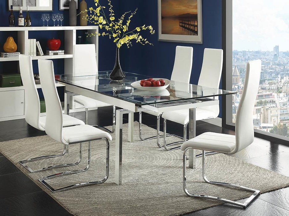 Montclair High Back Dining Chairs Black and Chrome (Set of 4) - Orbit Furniture (Richmond,BC)