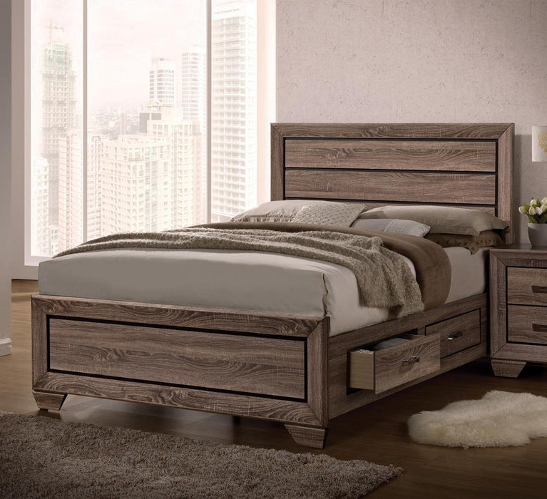 Kauffman California King, E.king, & Queen Panel Bed Washed Taupe - Orbit Furniture (Richmond,BC)