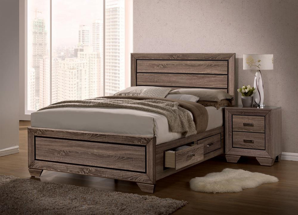 Kauffman California King, E.king, & Queen Panel Bed Washed Taupe - Orbit Furniture (Richmond,BC)
