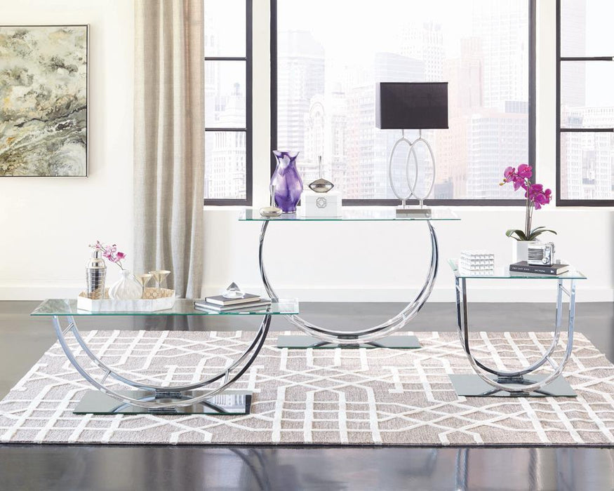 Danville U-shaped Coffee Table Chrome - Orbit Furniture (Richmond,BC)