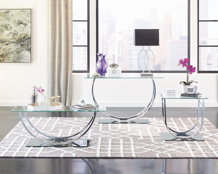 Danville U-shaped Sofa Table Chrome - Orbit Furniture (Richmond,BC)