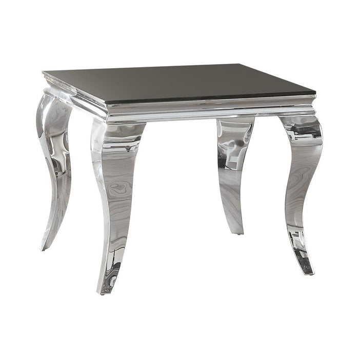 Luna Square End Table Chrome and Black - Orbit Furniture (Richmond,BC)